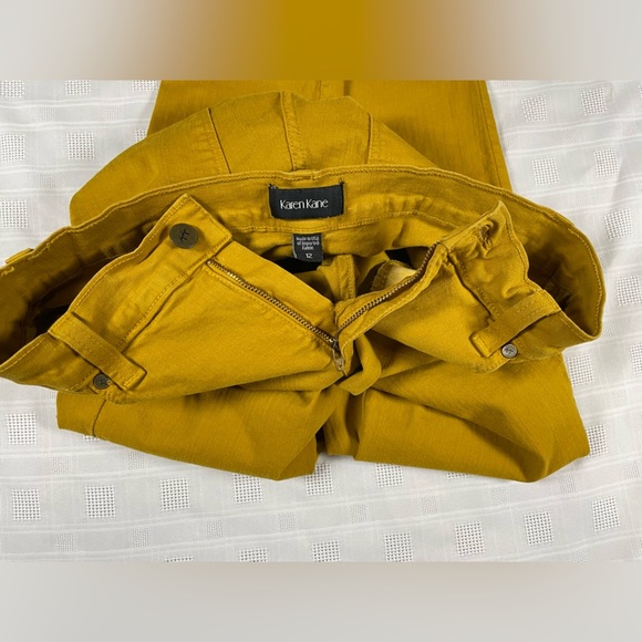 Karen Kane Mustard Yellow Skinny Pants Size 12 Made in USA Stretchy - Picture 15 of 15